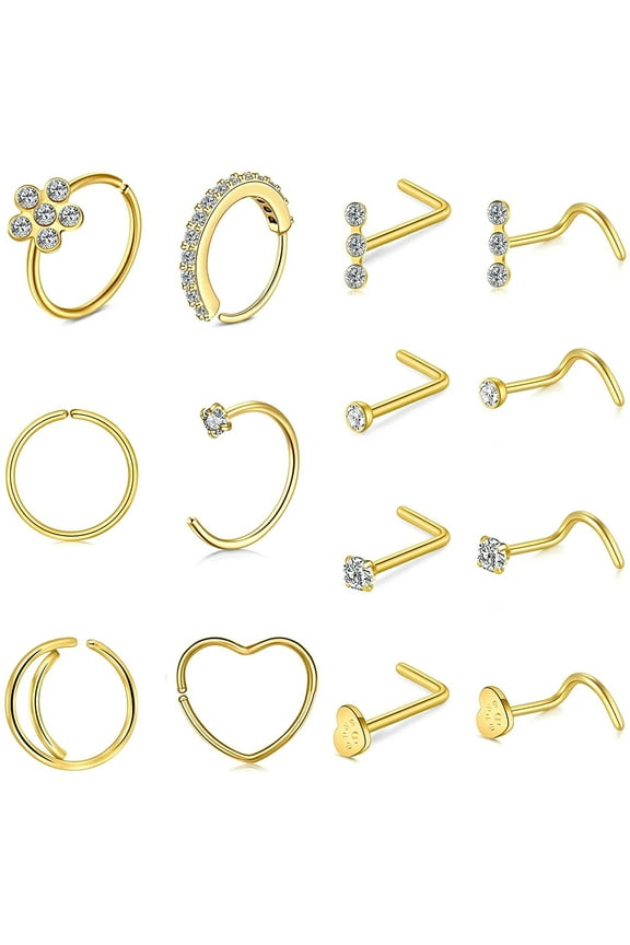 20g Nose Rings Nose Rings Studs L Shaped Nose Piercing Jewelry
