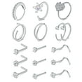 thumbnail image 1 of Briana Williams 20g Nose Rings Surgical Steel Heart Diamond Nose Piercing Jewelry Set for Women Men, 1 of 1