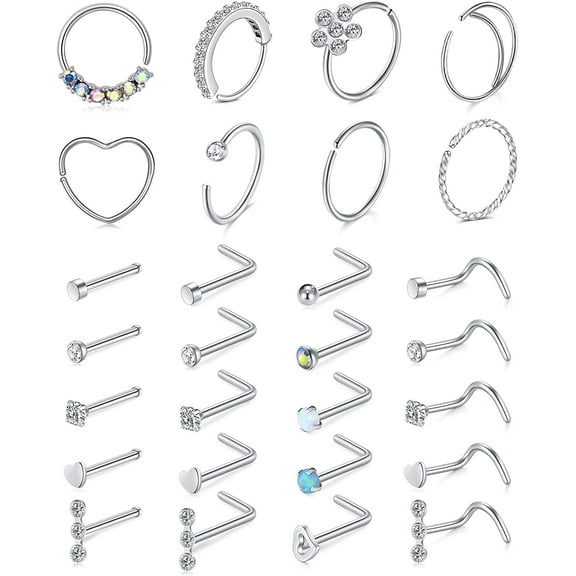 Briana Williams 20g Stainless Steel Nose Rings Hoop L Nose Studs