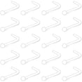 thumbnail image 1 of Briana Williams 22G Clear Bioflex L Shaped Nose Ring Stud Retainer Body Jewelry Piercing Top Ball 2mm, 1 of 4