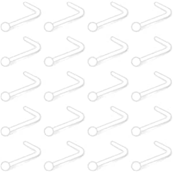 Briana Williams 22G Clear Bioflex L Shaped Nose Ring Stud Retainer Body Jewelry Piercing Top Ball 2mm