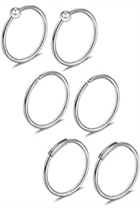 22G Nose Hoop Stainless Steel Tragus Cartilage Septum Piercing Ring