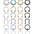thumbnail image 1 of Briana Williams 24pcs Pack 16g Nose Septum Hoop Horseshoe Ring Surgical Steel Piercing Jewery for Women Men, 1 of 5