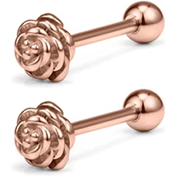 Briana Williams 2pcs Vintage Straight Barbell Nipple Tongue Ring Piercing 14G