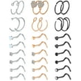thumbnail image 1 of Briana Williams 30pcs 20G Nose Rings for Women Surgical Steel Hoop Nose Studs Nose Piercing Jewelry, 1 of 5