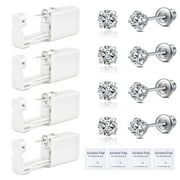 Briana Williams 4 Pack Ear Piercing Gun Kit, Disposable Ear Piercing Gun with Silver Earring Studs Safety Ear Piercing Gun Kit Tool