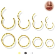 5 Or 8 PCS Surgical Steel Nose Rings & Studs - 16G To 20G, Multi-Color CZ, 7mm Length 9 thumbnail image