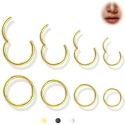 Briana Williams 4Pairs/Pcs 18G Nose Rings Hoop Hinged Clicker Segment Cartilage Tragus Earrings Hoop