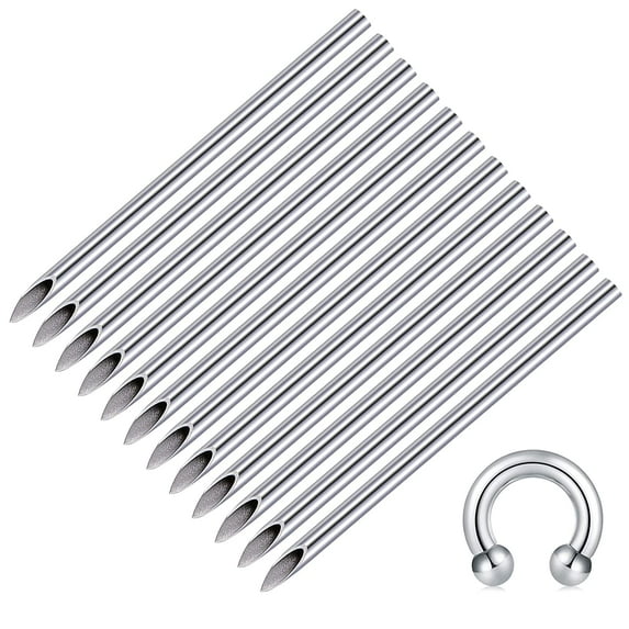 Briana Williams 50PCS Mixed Body Piercing Needles,12G 14G 16G 18G 20G Sterilized Stainless Steel Ear Nose Piercing Needles For All Body Piercing
