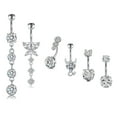 thumbnail image 1 of Briana Williams 6PCS 14G Dangle Belly Button Rings for Women Belly Piercing CZ Inlaid, 1 of 6
