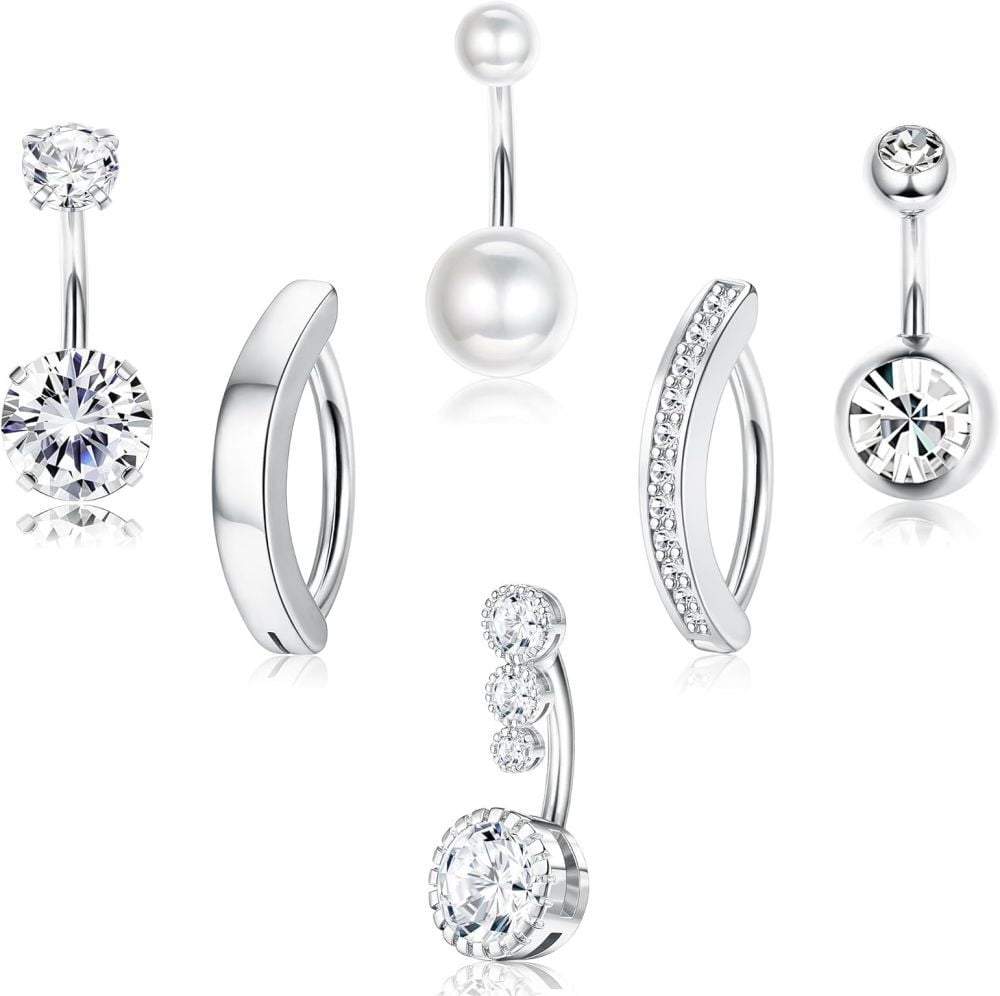 Briana Williams Percing Au Nombril Acier Chirurgical 10mm 14G Argent Barres De Ventre Coeur Briana Williams Percing Au Nombril Acier Chirurgical 10mm 14G Argent Barres De Ventre Coeur