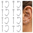 thumbnail image 1 of Briana Williams 8 Pairs Stay Close Hoop Huggie Half Hoop Earrings Cartilage Helix Open Hugging for Women, 1 of 7