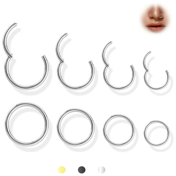 Briana Williams 8PCS Nose Rings Tragus Piercing Jewelry for Women Men Girls 6mm 8mm 10mm 12mm