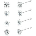 thumbnail image 1 of Briana Williams Assorted Shapes CZ Inlaid Nose Rings, 8-Piece, 1 of 4