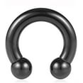 thumbnail image 1 of Briana Williams Black Plated Circular Internally Threaded Barbell Horseshoe 2G 4G 6G 8G 0G 00G, 1 of 1