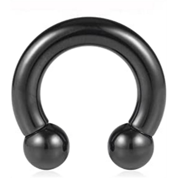 Briana Williams Black Plated Circular Internally Threaded Barbell Horseshoe 2G 4G 6G 8G 0G 00G