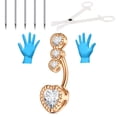 thumbnail image 1 of Briana Williams Body Piercing Kit Rose Gold, Stainless Steel Belly Button Ring, 14G, 1 of 5
