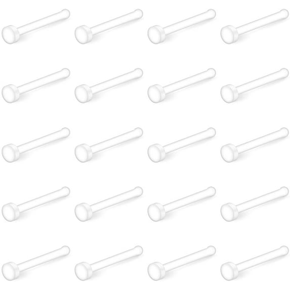 Briana Williams Clear Bioflex Nose Bone Ring 20G Body Piercing Jewelry Retainer, 2mm Top Size