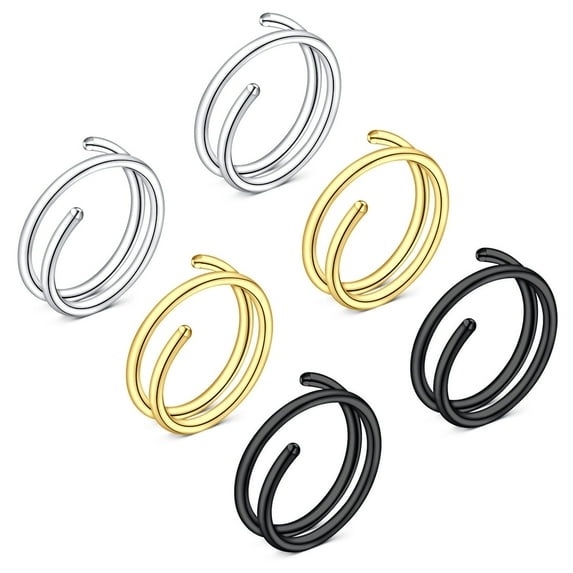 Briana Williams Double Nose Ring Hoops 20G Nostril Piercing Jewelry for Women
