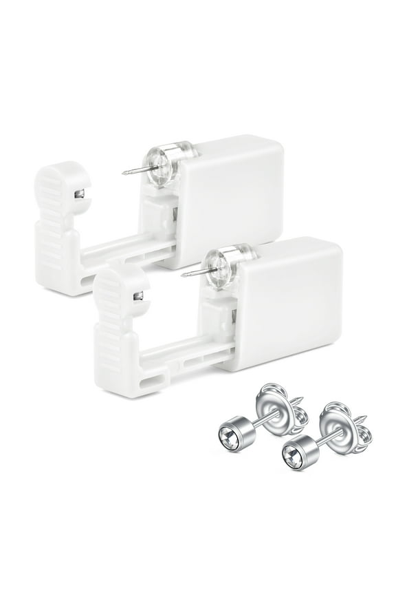 Ear Kit Portable Body Ring Kit with 2 Studs for Ears, Nose and Lips Ear Piercing Gun