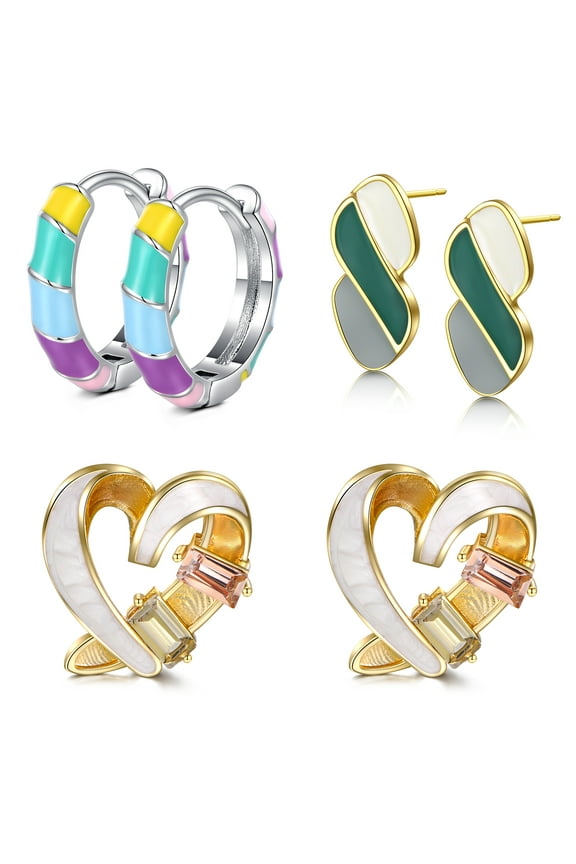 Earring sets 925 Silver Assorted Mix Stud Earrings for Women