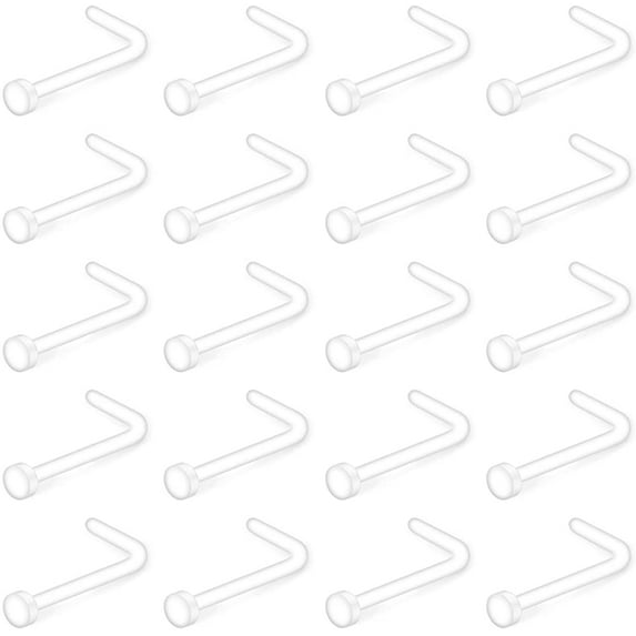 Briana Williams L-Shaped, Nose Ring Stud, 20 Pieces