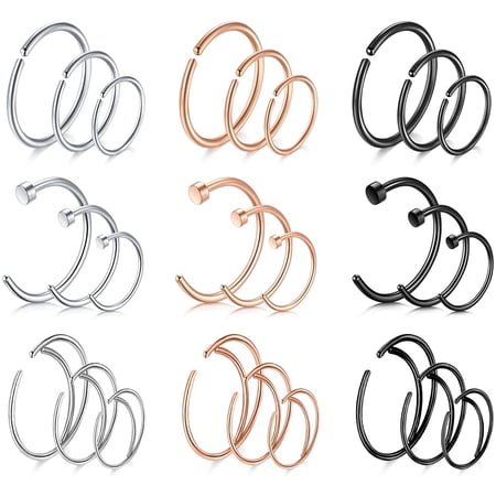 Briana Williams Multi-Color, Nose Ring, Surgical Steel, 20G, 27 Pcs, 8/10/12mm