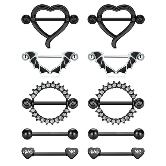 Briana Williams Nipple Rings for Women A-Black