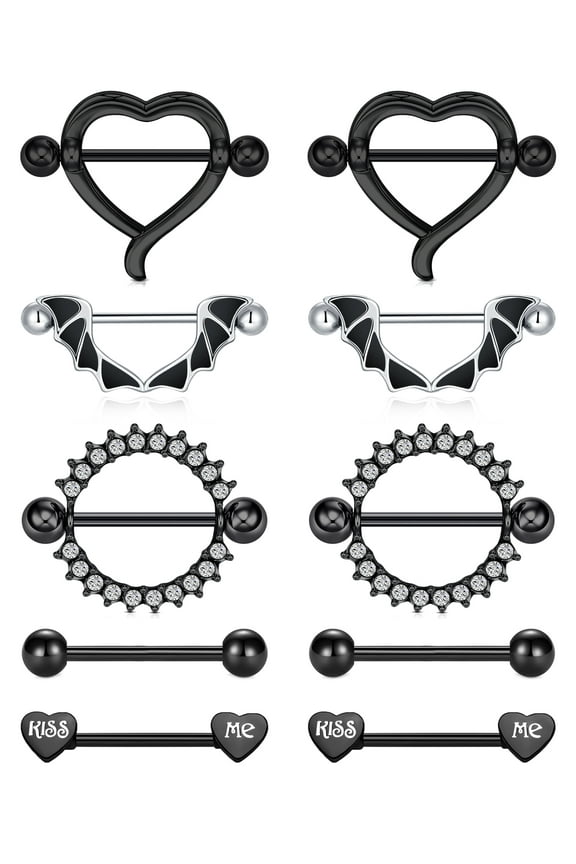 Nipple Rings for Women A-Black