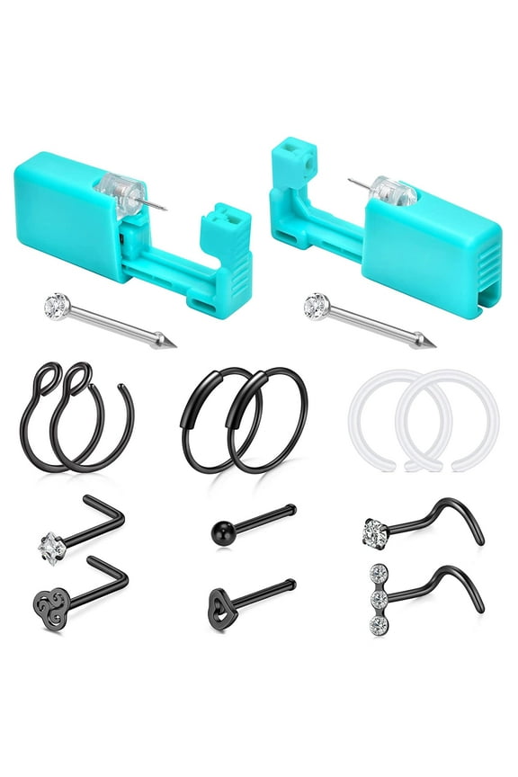 Nose Piercing Kit,Disposable Self Nose Piercing Gun Nose Piercing Kit with 316L Stainless Steel