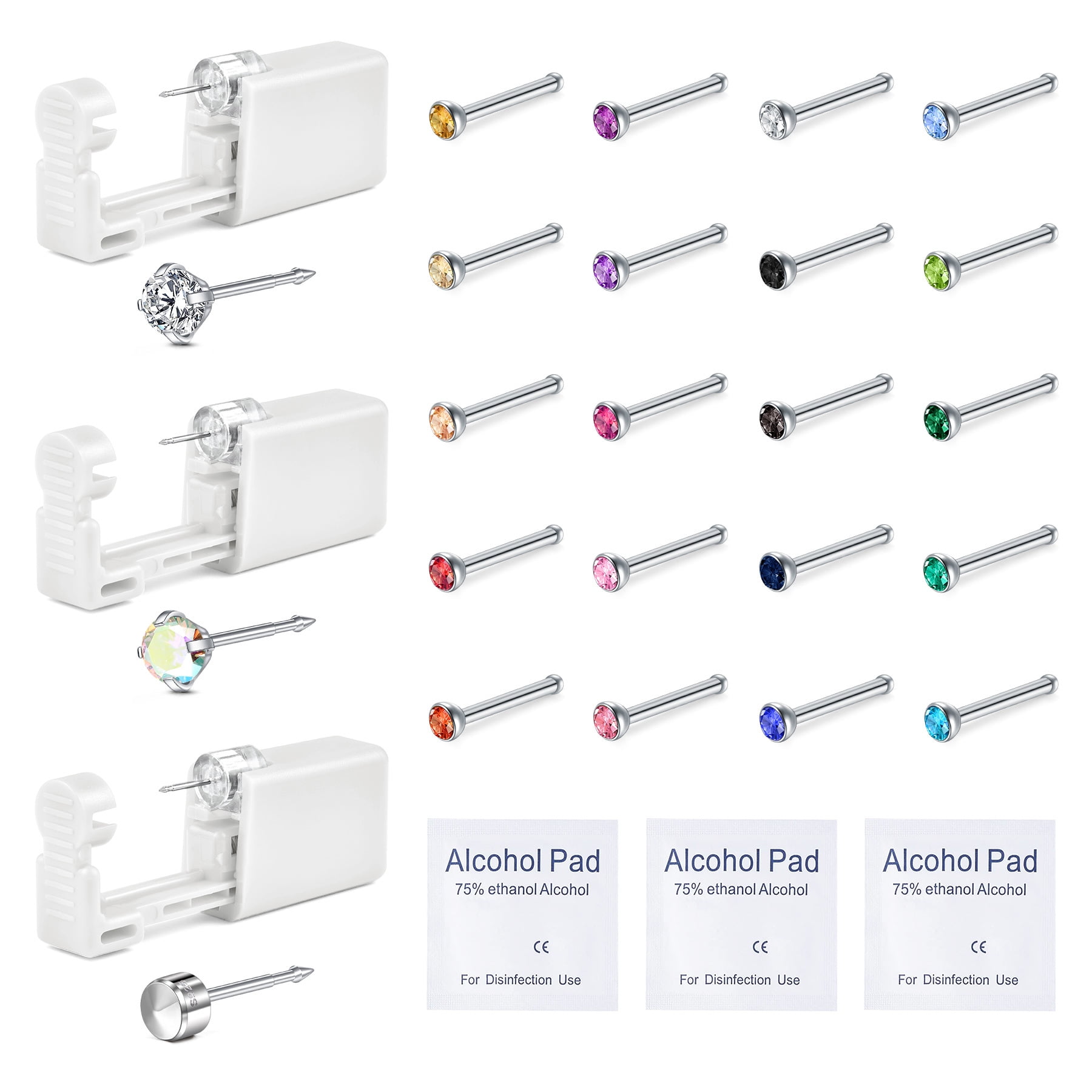 Briana Williams Nose Piercing Kit with Nose Rings, 3 Pack Self Nose