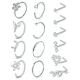 thumbnail image 1 of Briana Williams Nose Rings 18g Nose Rings Hoops Surgical Steel Silver Nose Piercings Kit with 1.5/2/2.5 Diamond, 1 of 1