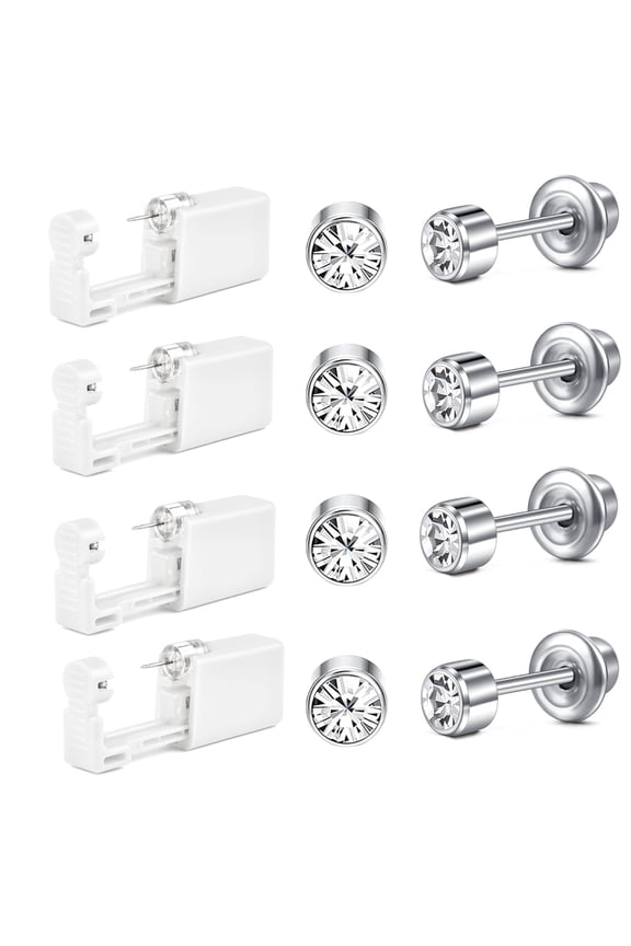 Self Ear Piercing Kit with Studs, 4 Pack
