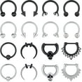thumbnail image 1 of Briana Williams  Septum Rings 16g Septum Jewelry Surgical Steel Septum Ring Hinged Seamless Horseshoe Septum Piercing, 1 of 7