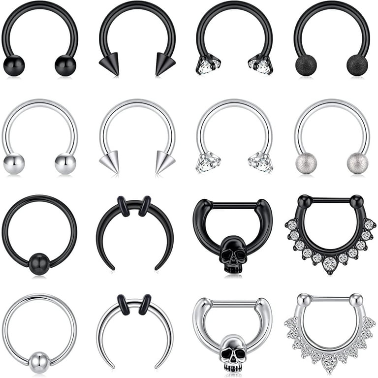  Ovxznts 14G Surgical Steel Septum Rings Nose Septum