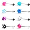 thumbnail image 1 of Briana Williams Silicone Soft Spike Ball Straight Barbell Tongue Nipple Ring Piercing 14G, 1 of 1