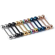 Briana Williams Stainless Steel Internally Threaded Tongue Nipple Shield Barbell Ring Bar Body Piercing Retainer 16G