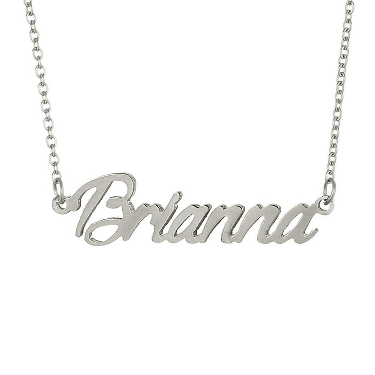 Brianna Nameplate Pendant Necklace Stainless Steel Jewlery