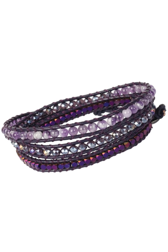 Brianna Triple Wrap Beaded Ladder Bracelet Kit - Regal Purple