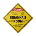 thumbnail image 1 of Brianna's Room Sign Vintage Crossing Zone Xing | Indoor/Outdoor Plastic | 14" Tall rustic kids bedroom decor door children's name boy girl, 1 of 3