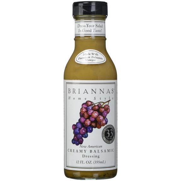 Briannas Creamy Balsamic Vinaigrette Dressing, 12 fl oz (Pack of 3)