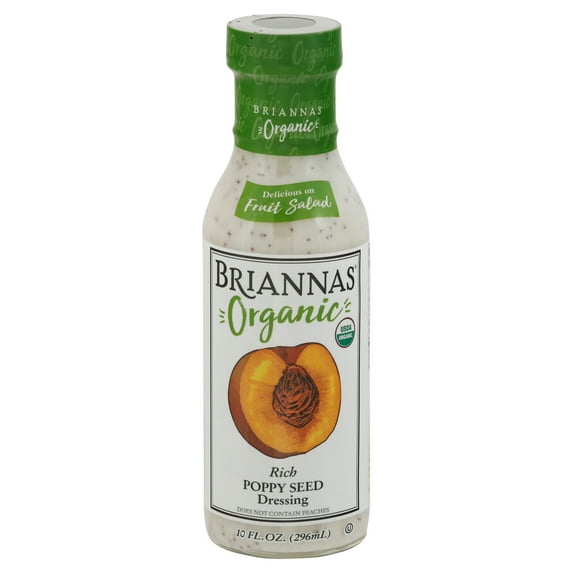 Briannas Dressing Poppy Seed Organic 10 oz (Pack of 6)