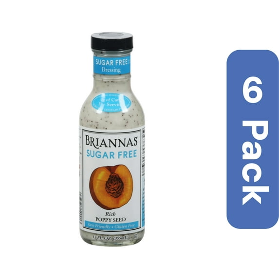 Briannas Dressing Poppy Seed Sugar Free 12 oz (Pack Of 6)