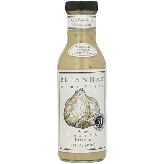 Briannas Home Style Asiago Caesar Fine Salad Dressing, 12 fl oz Bottle (Pack of 10)