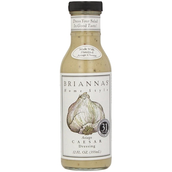 Briannas Home Style Asiago Caesar Fine Salad Dressing, 12 fl oz Bottle (Pack of 4)