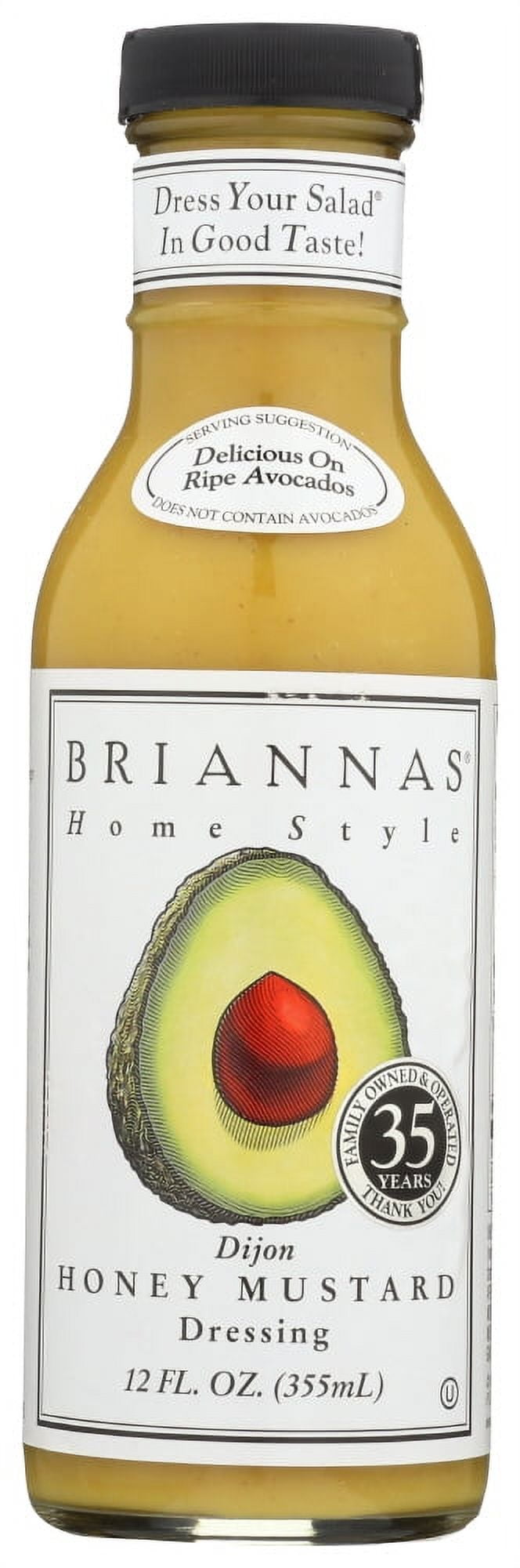 Briannas Salad Dressing, Dijon Honey Mustard, 12 Fl Oz