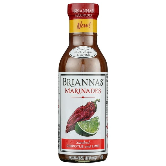 Briannas Smoked Chipotle & Lime Marinade, No High Fructose Corn Syrup, Vegan Friendly, Kosher, Gluten Free, 12 Fluid Ounce (Pack of 6)