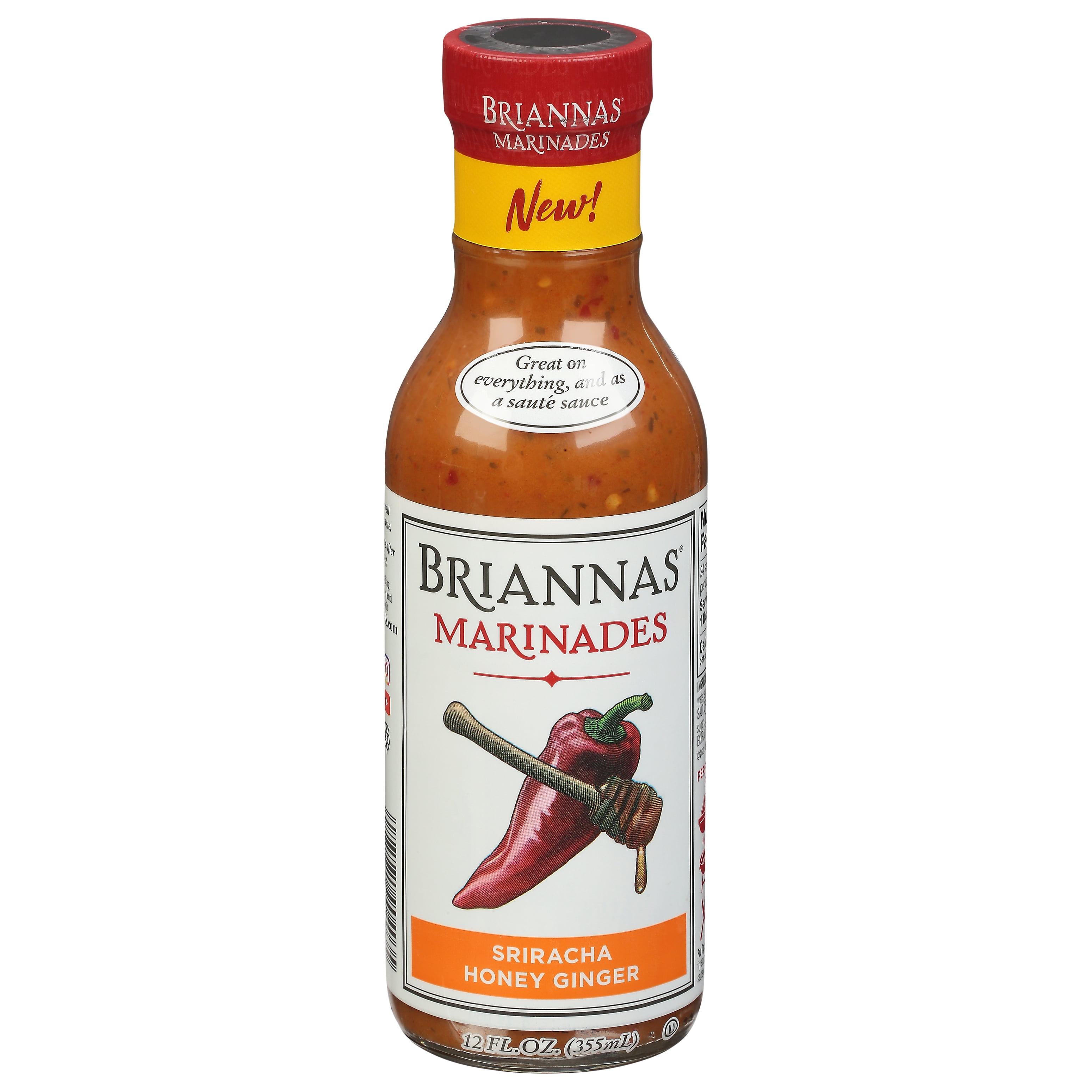 Briannas Sriracha Honey Ginger Marinade 12 oz (Pack Of 6)