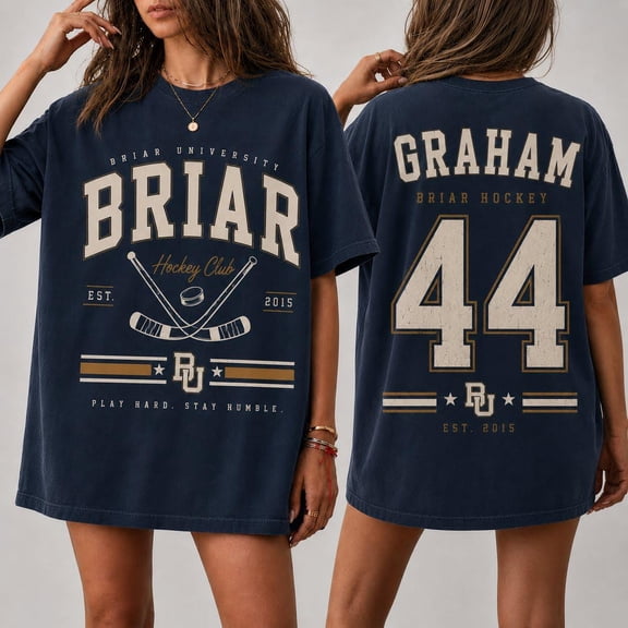 Briar Hockey Shirt, Off-Campus Garrett Graham 44 University T-Shirt, College Oversize Tee, Romance Novel Gift