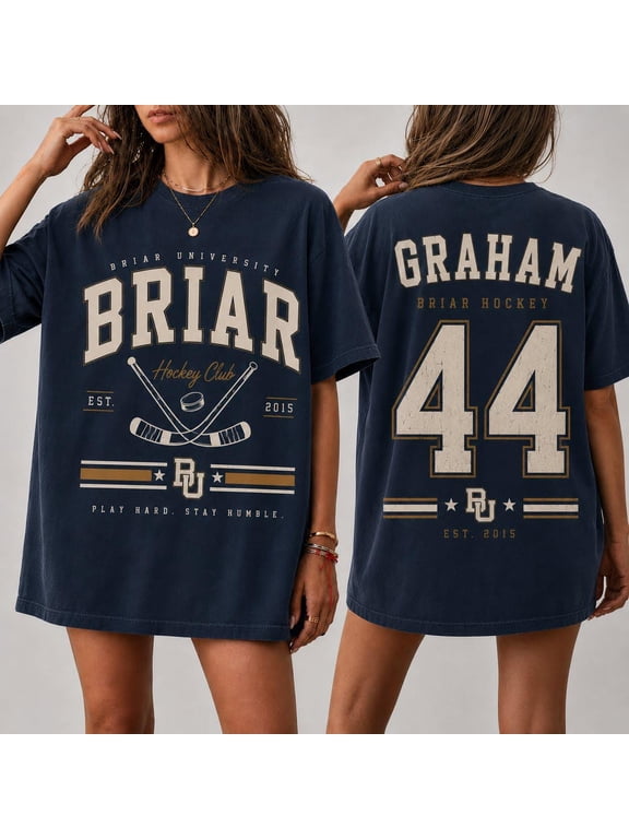 Briar Hockey Shirt, Off-Campus Garrett Graham 44 University T-Shirt, College Oversize Tee, Romance Novel Gift